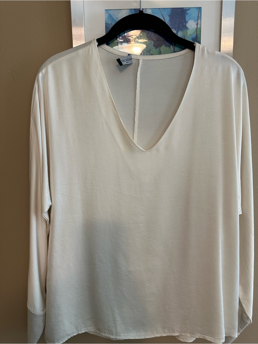 Natacha Paris ivory Satin Blouse